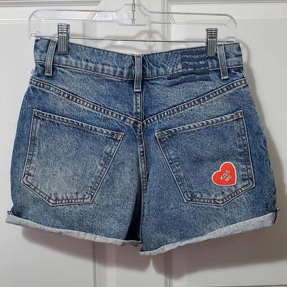 REVICE Blue High Waist Women Shorts with Patches - Picture 6 of 6